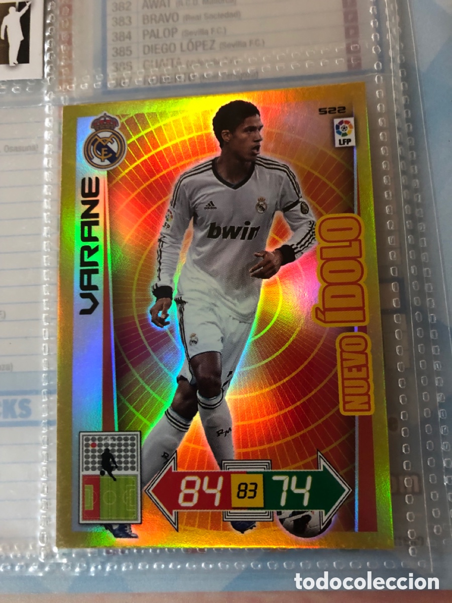 Figurine di Calcio: Adrenalyn 2012 2013 nuevo &iacute;dolo varane 522 real Madrid