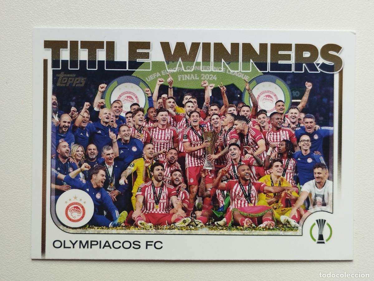 Cromos de F&uacute;tbol: CROMO CARD TOPPS 2025 TITLE WINNERS 94 OLYMPIACOS - CAMPEON CONFERENCE LEAGUE