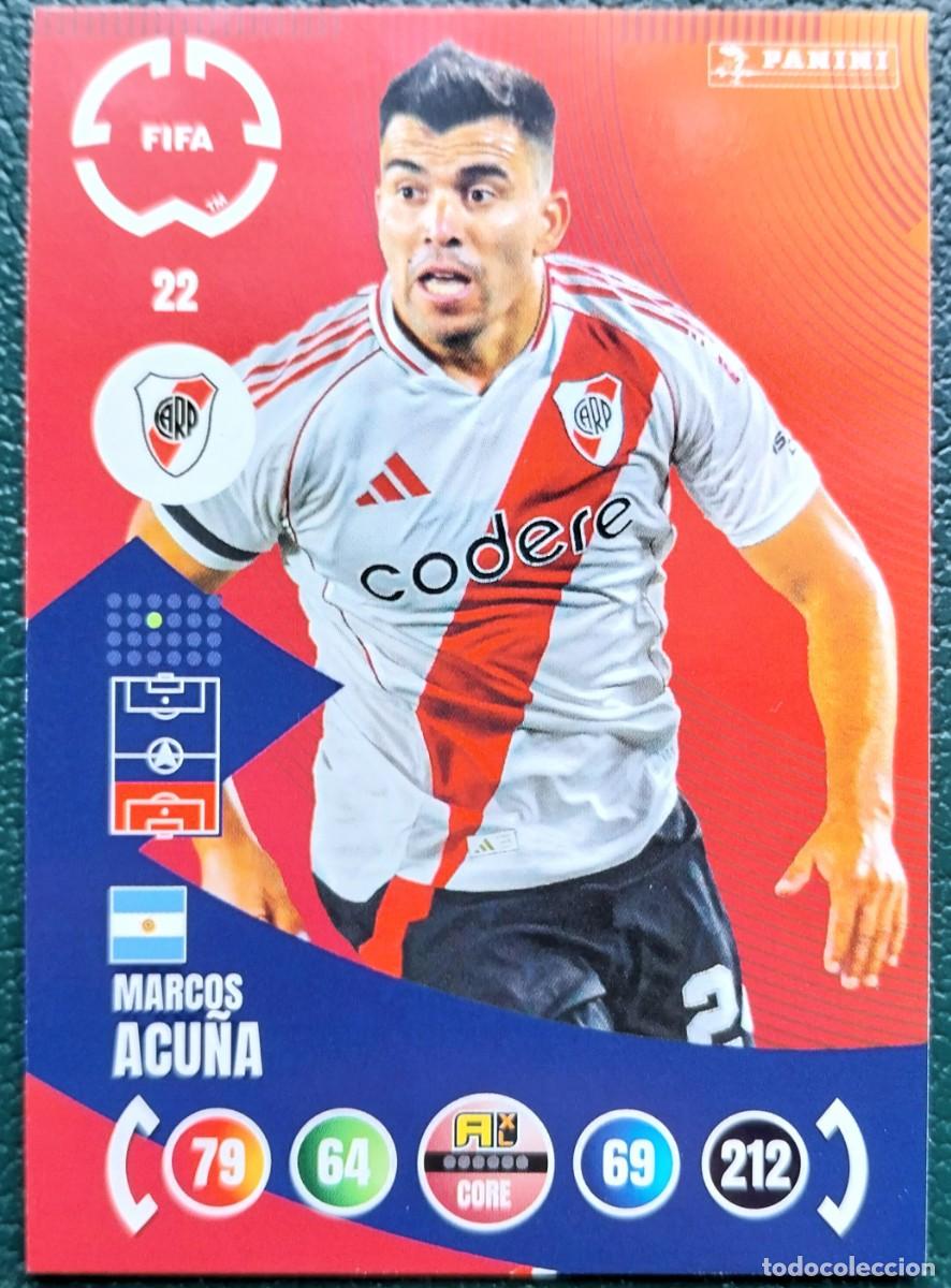 Football Stickers: 22 MARCOS ACU&Ntilde;A RIVER PLATE FICHAS ALBUM ADRENALYN XL FIFA CLUB WORLD CUP 2025