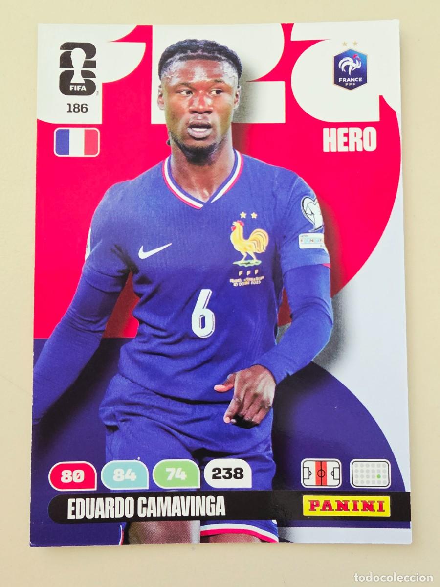 Football Stickers: 186 Eduardo Camavinga, Hero, Francia, Panini Adrenalyn XL Fifa World Cup 2026 Mundial 26