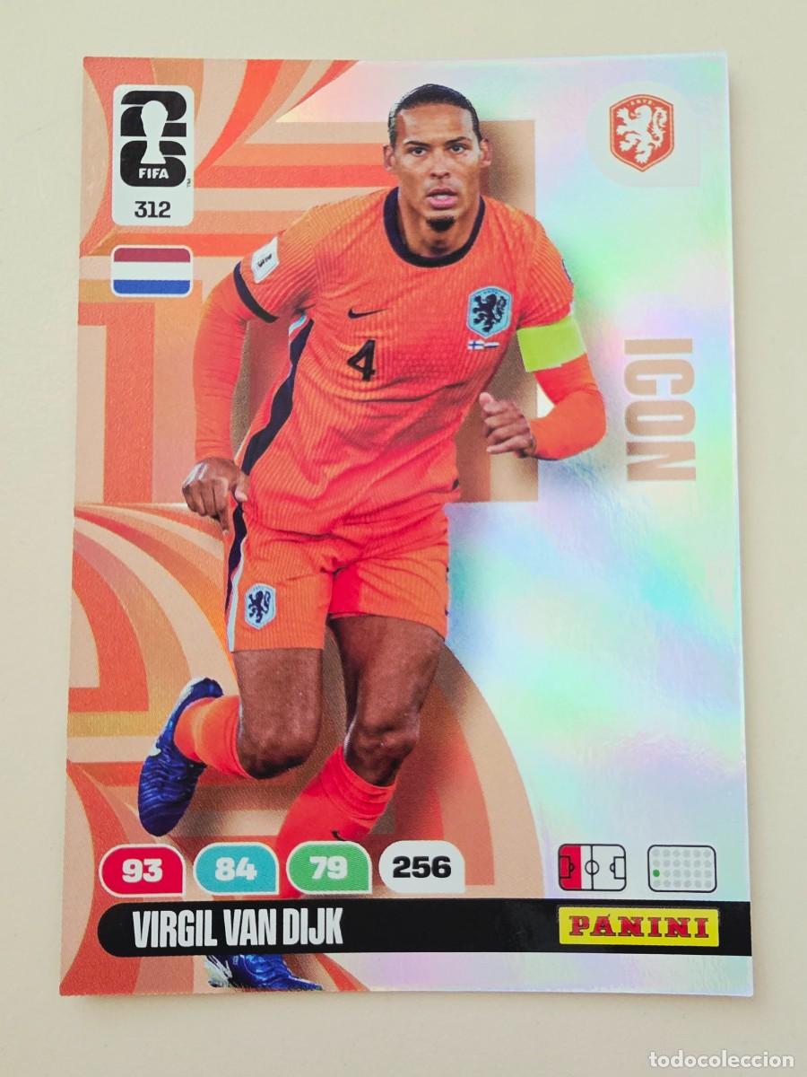 Cromos de F&uacute;tbol: 312 Virgil Van Dijk, Icon, Pa&iacute;ses Bajos Holanda, Panini Adrenalyn XL Fifa World Cup 2026 Mundial 26