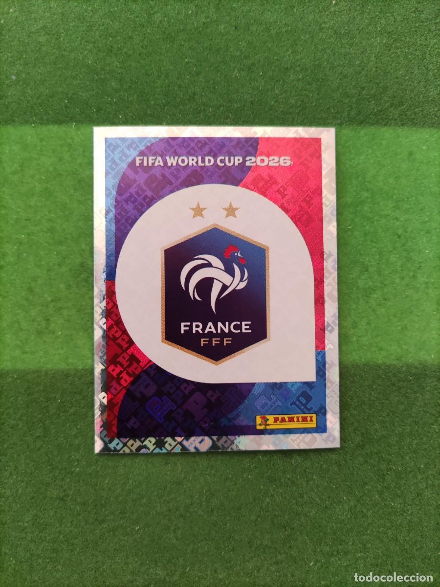 Cromos de F&uacute;tbol: Escudo Francia FRA 1 Sticker Mundial 2026 FIFA World Cup / Sin pegar