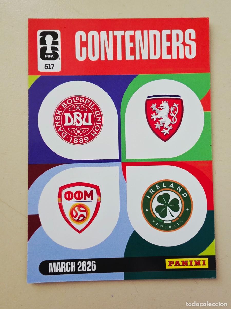 Cromos de F&uacute;tbol: 517 Contenders, Dinamarca Chequia Irlanda Macedonia, Panini Adrenalyn XL Fifa World Cup 2026 Mundial