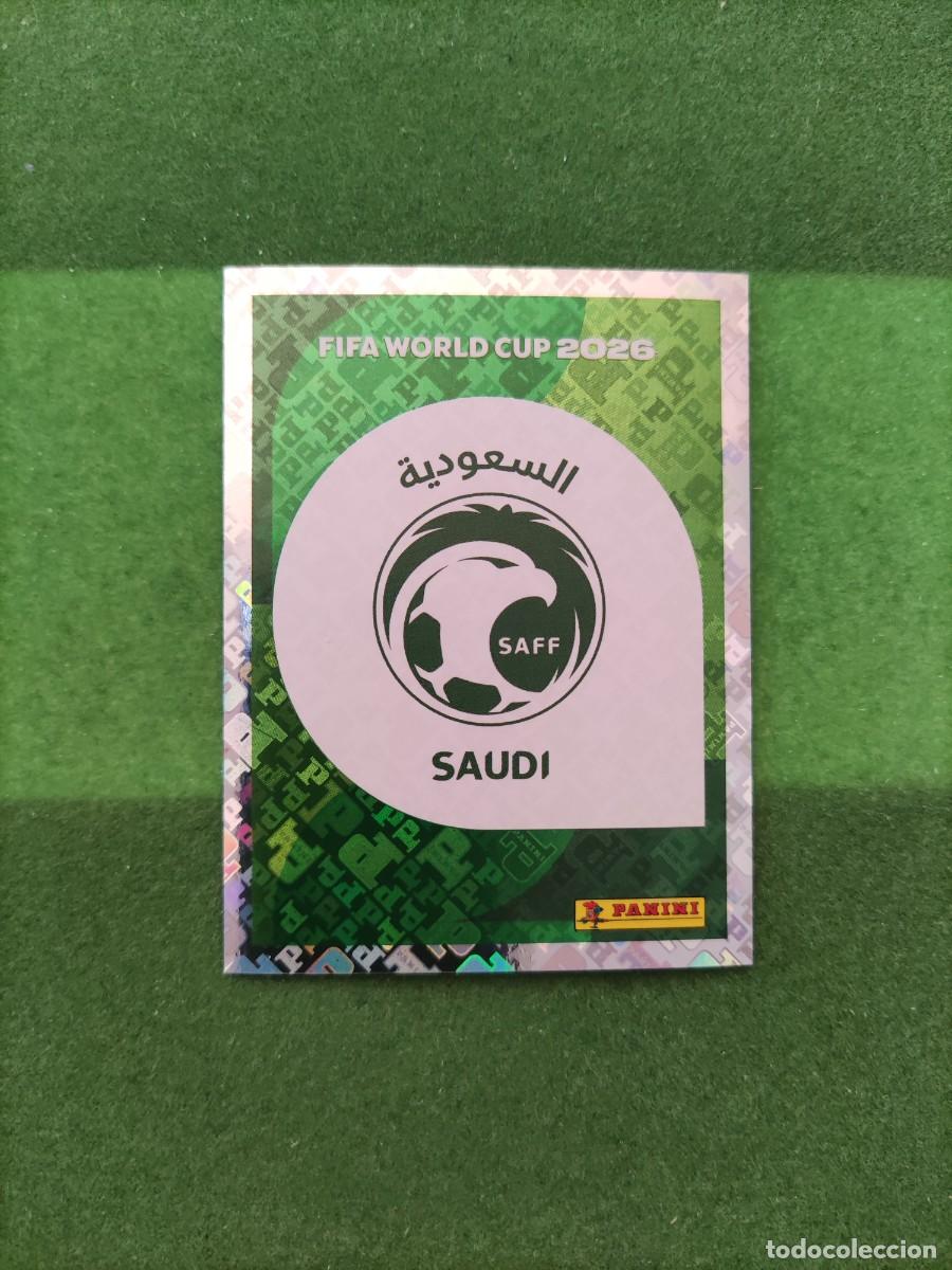 Cromos de F&uacute;tbol: Escudo Arabia Saudi KSA 1 Sticker Mundial 2026 FIFA World Cup / Sin pegar