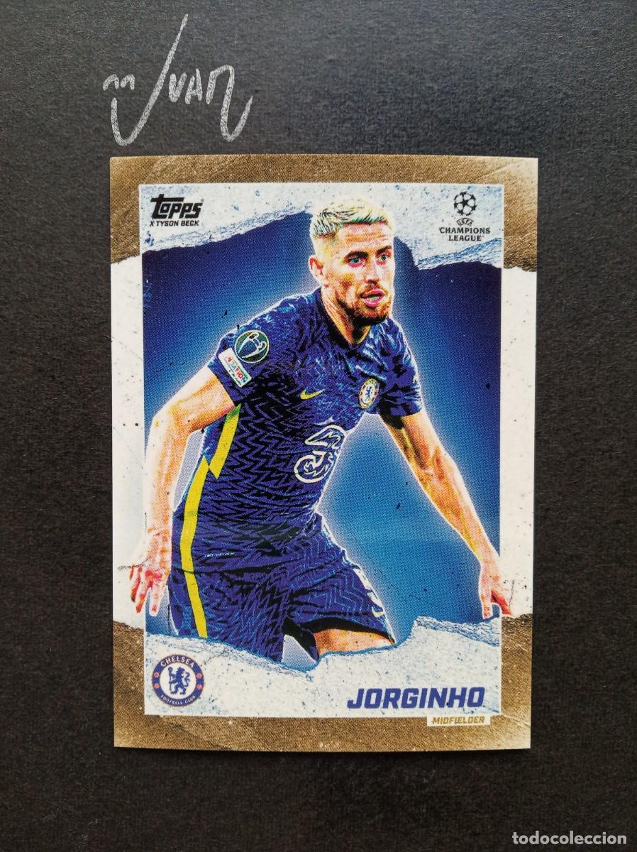 Cromos de F&uacute;tbol: CURRENT STARS JORGINHO CHELSEA ⚽ TOPPS &reg; GOLD x TYSON BECK CHAMPIONS 2021 2022 21 22 NUEVO