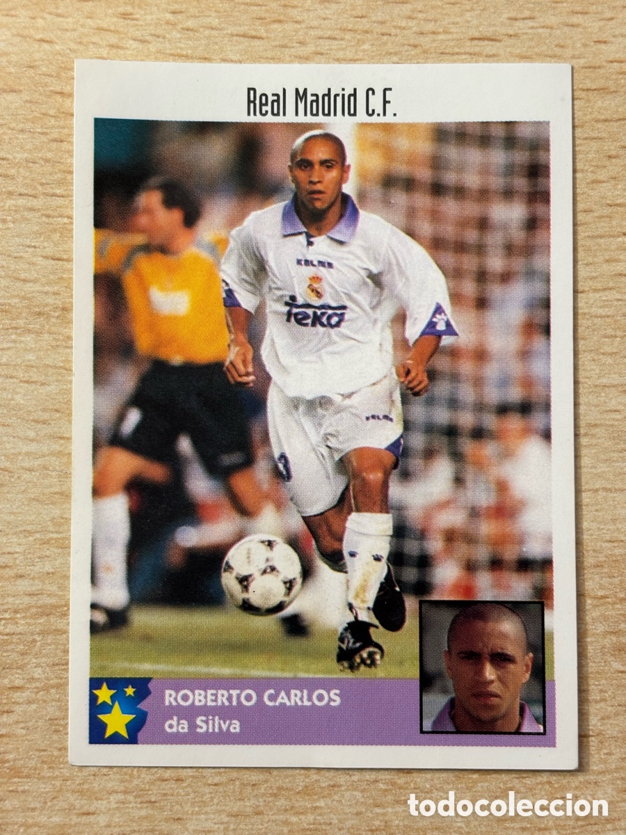 Cromos de F&uacute;tbol: # 221 Roberto Carlos Brasil Real Madrid Mejores Equipos de Europa 97-98 Panini