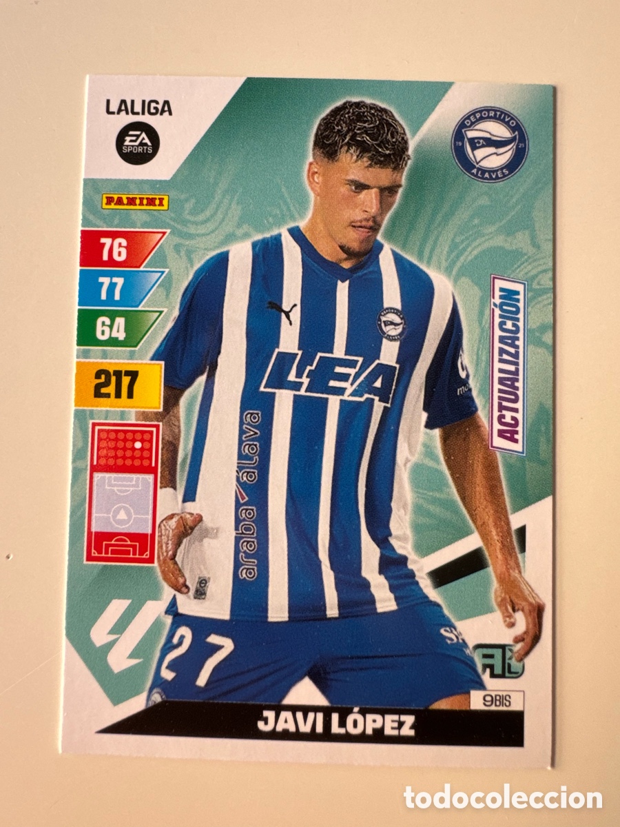 Cromos de F&uacute;tbol: PANINI ADRENALYN XL La Liga 2023 2024 23 24 ACTUALIZACI&Oacute;N Javi L&oacute;pez Deportivo Alav&eacute;s N&ordm;9 BIS