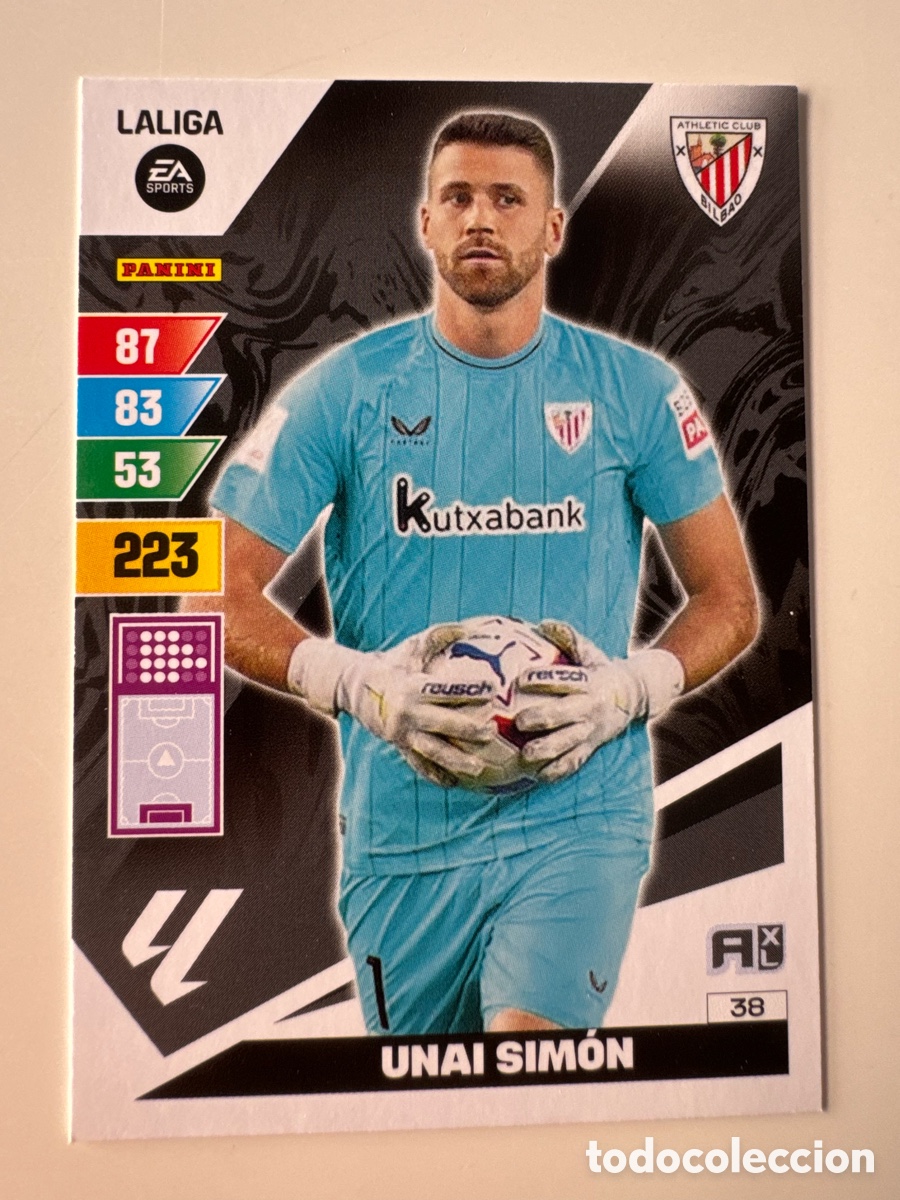 Cromos de F&uacute;tbol: PANINI ADRENALYN XL La Liga 2023 2024 23 24 Unai Sim&oacute;n Athletic Club N&ordm;38