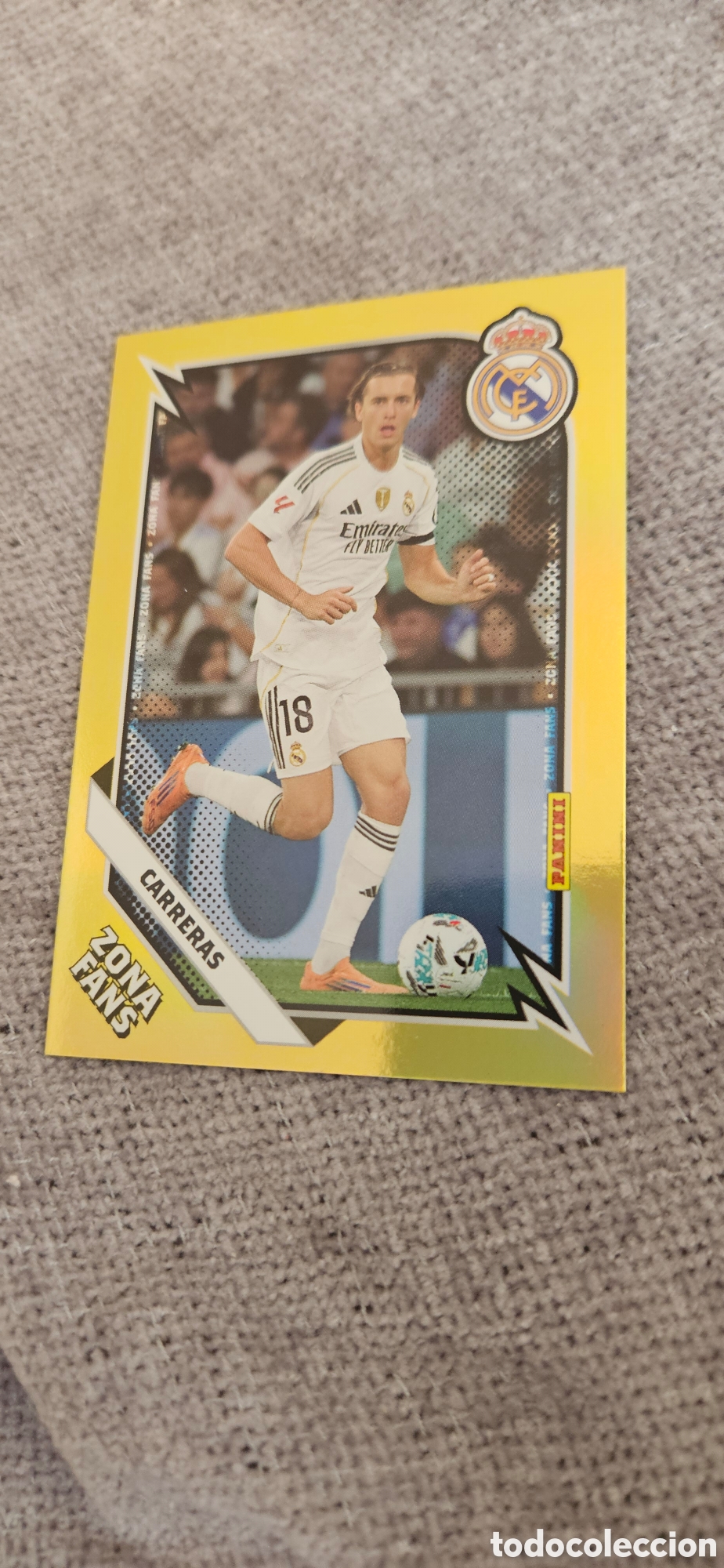 Cromos de F&uacute;tbol: Carreras 35 zona fans gold real Madrid panini club 2025-2026 25 26