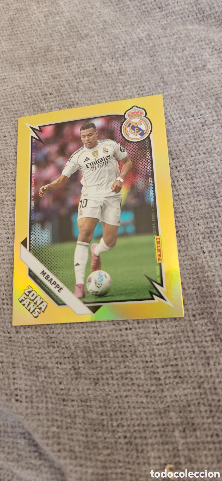 Cromos de F&uacute;tbol: Mbappe 42 zona fans gold real Madrid panini club 2025-2026 25 26