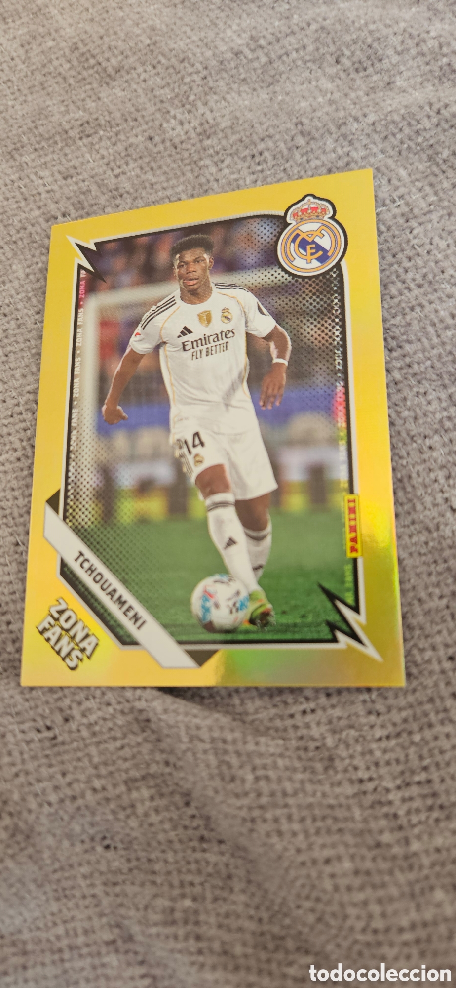 Cromos de F&uacute;tbol: Tchouameni 36 zona fans gold real Madrid panini club 2025-2026 25 26