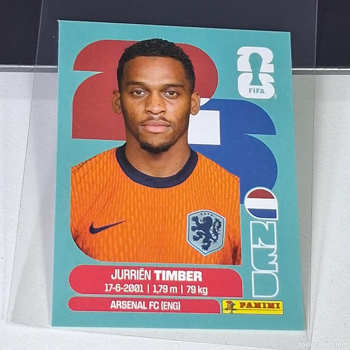 Cromos de F&uacute;tbol: A39 NED5 JURRI&Euml;N TIMBER 5 PA&Iacute;SES BAJOS HOLANDA NED MUNDIAL FIFA WORLD CUP 2026 STICKER PANINI