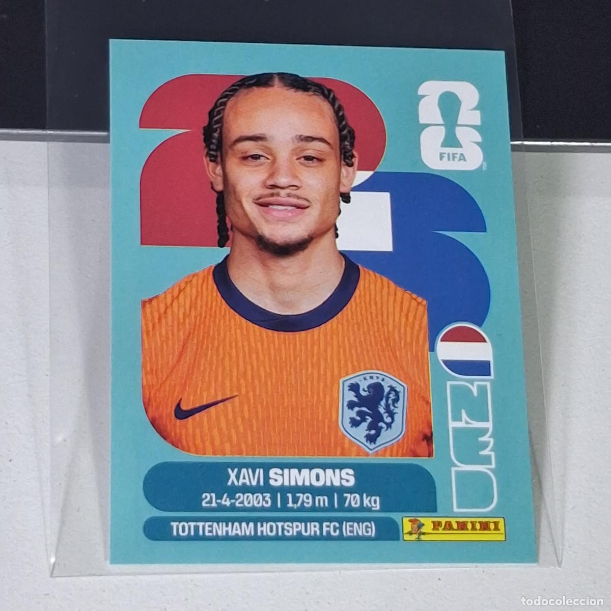 Cromos de F&uacute;tbol: A39 NED 15 NED15 XAVI SIMONS NED PA&Iacute;SES BAJOS HOLANDA NED MUNDIAL FIFA WORLD CUP 2026 STICKER PANINI