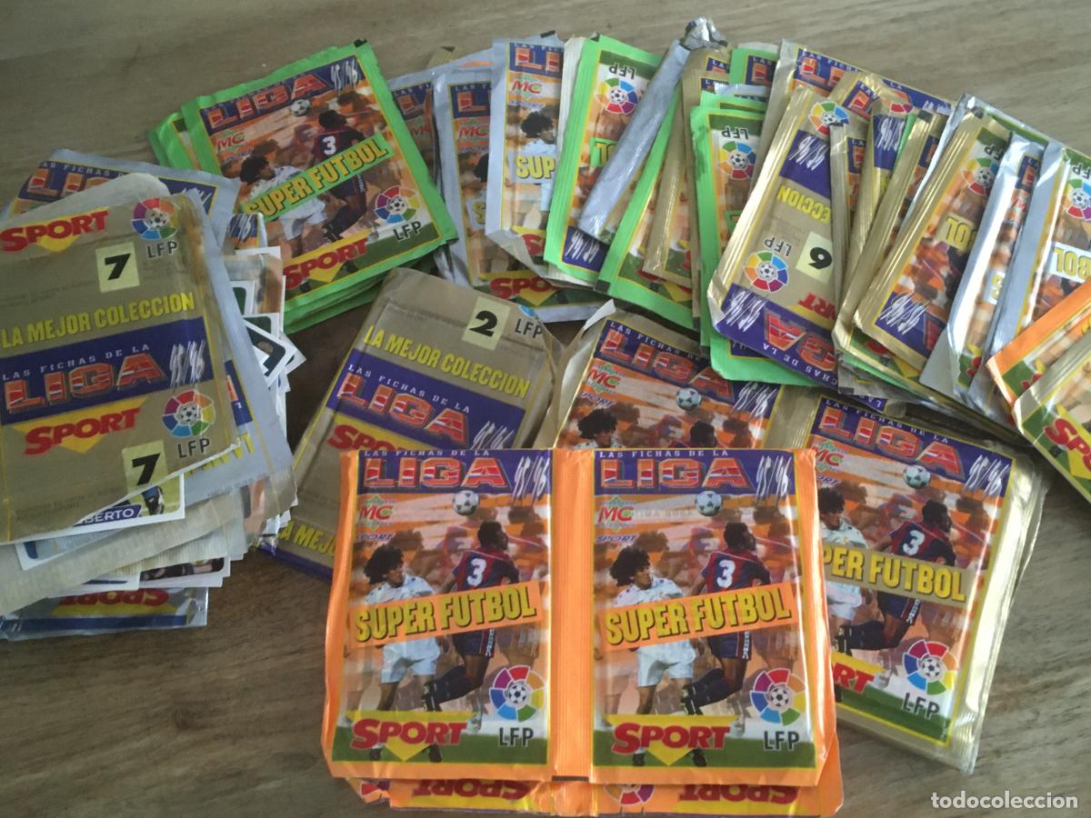 Cromos de F&uacute;tbol: fichas liga 95 96 super futbol lote muchos sobres de cromos sin abrir y cromos sueltos 1995 1996