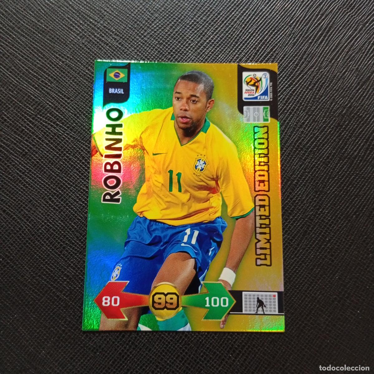 Cromos de F&uacute;tbol: ROBINHO BRASIL ADRENALYN MUNDIAL SOUTH AFRICA 10 FUTBOL 2010 - A204 PG40 LIMITED EDITION