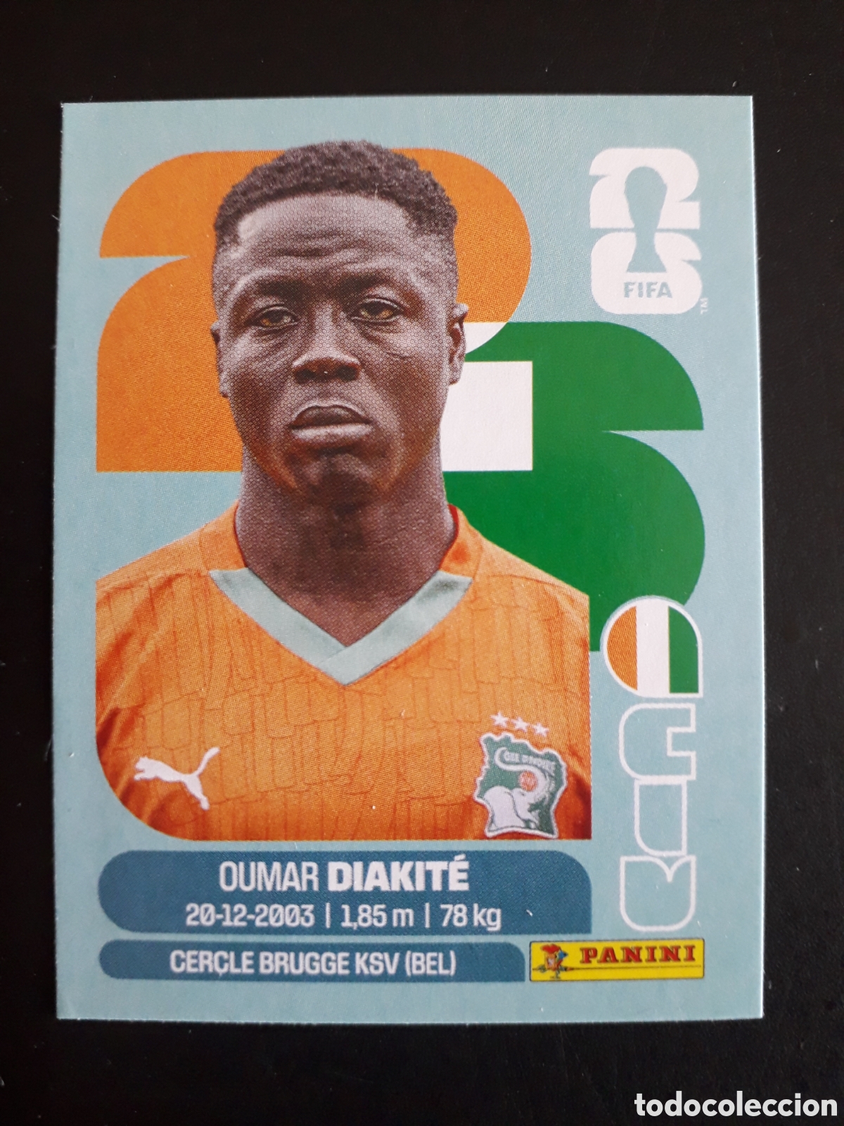 Fu&szlig;ball-Sticker: DIAKAT&Eacute; COSTA DE MARFIL CIV 20 MUNDIAL F&Uacute;TBOL 2026 FIFA WORLD CUP PANINI SIN PEGAR PEDIDO M&Iacute;NIMO 3&euro;.