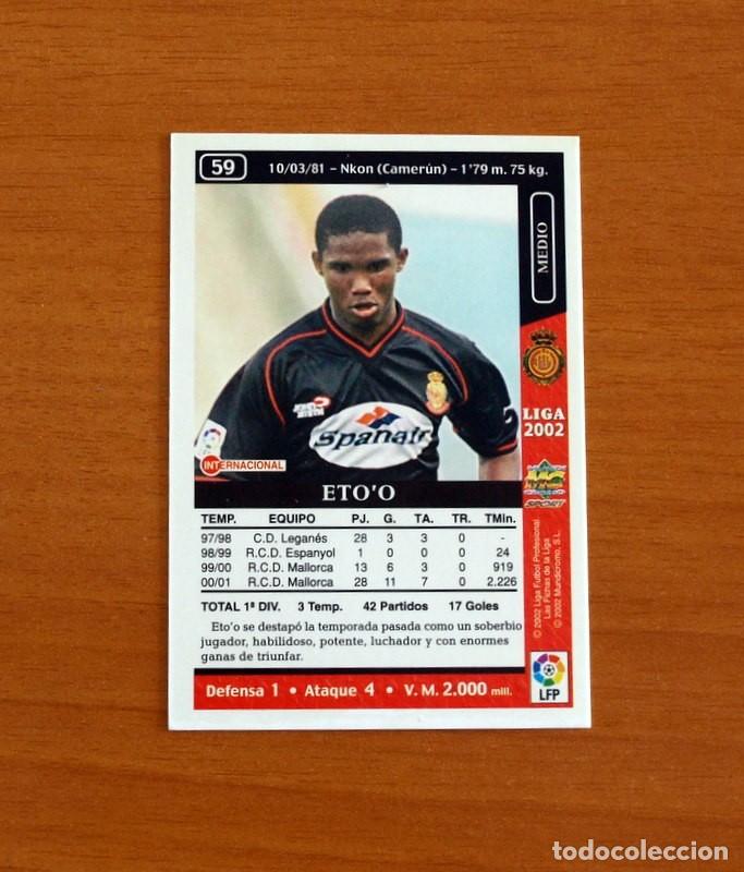 Fu&szlig;ball-Sticker: Mallorca - N&ordm; 59 Eto'o-Etoo - Mundicromo Las Fichas de la Liga 2001-2002, 01-02