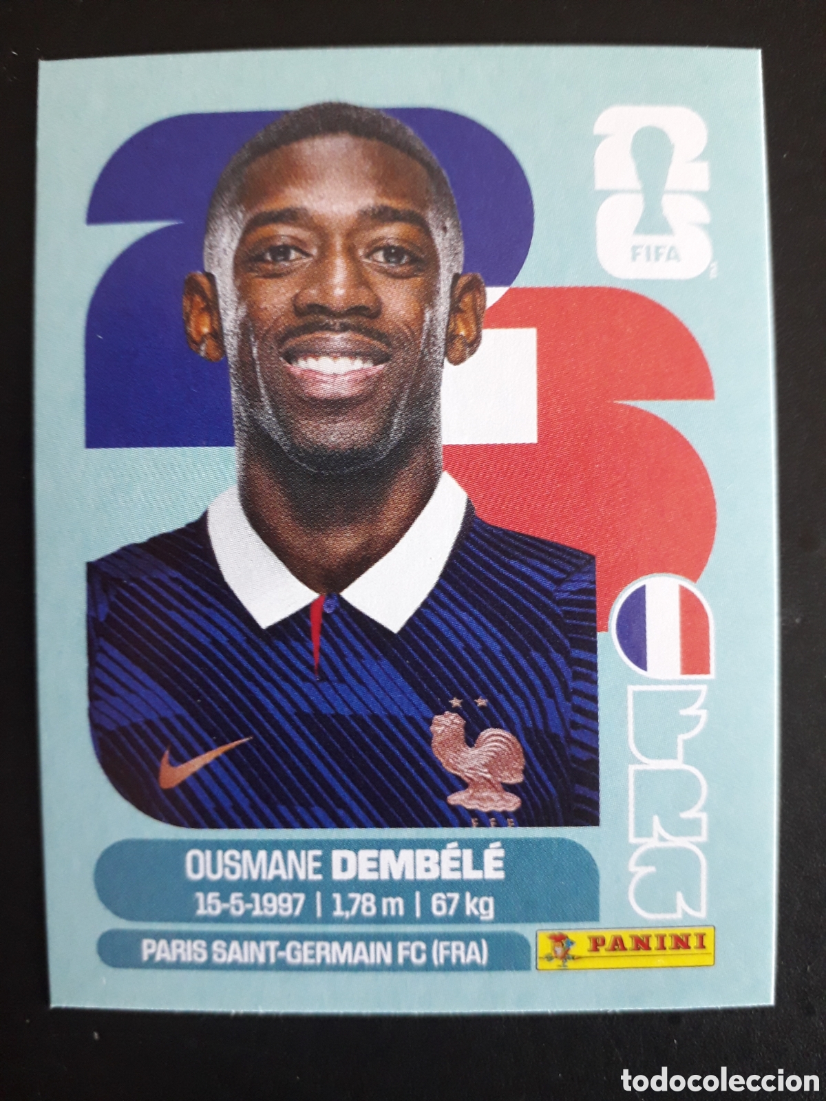 Fu&szlig;ball-Sticker: DEMB&Eacute;L&Eacute; FRANCIA FRA 15 MUNDIAL F&Uacute;TBOL 2026 FIFA WORLD CUP PANINI SIN PEGAR PEDIDO M&Iacute;NIMO 3&euro;.