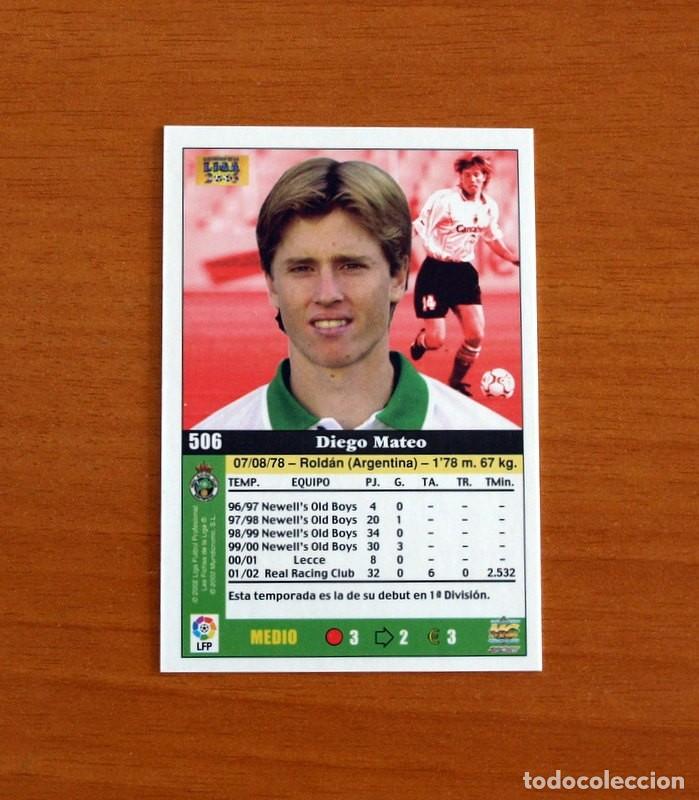 Cromos de F&uacute;tbol: Real Racing de Santander - N&ordm; 506 Mateo - Mundicromo Las Fichas de la Liga 2002-2003-02-03