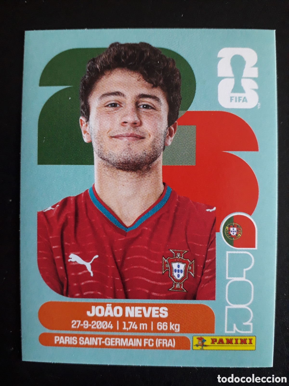 Cromos de F&uacute;tbol: JO&Atilde;O NEVES PORTUGAL POR 14 MUNDIAL F&Uacute;TBOL 2026 FIFA WORLD CUP PANINI SIN PEGAR PEDIDO M&Iacute;NIMO 3&euro;