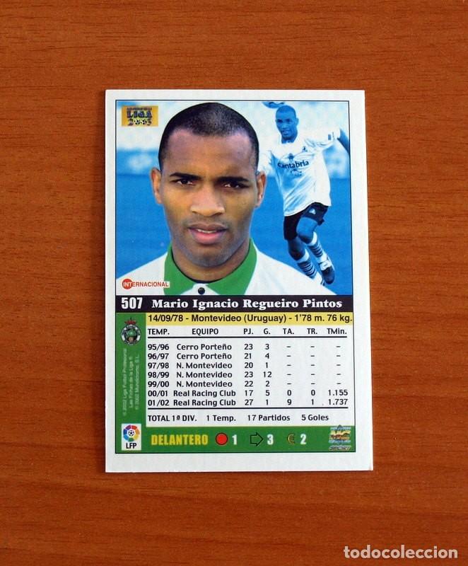 Cromos de F&uacute;tbol: Real Racing de Santander - N&ordm; 507 Regueiro - Mundicromo Las Fichas de la Liga 2002-2003-02-03