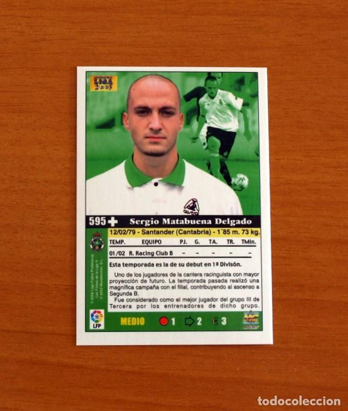 Cromos de F&uacute;tbol: Racing de Santander - N&ordm; 595 + Matabuena - Las Fichas de la Liga Mundicromo 2002-2003, 02-03