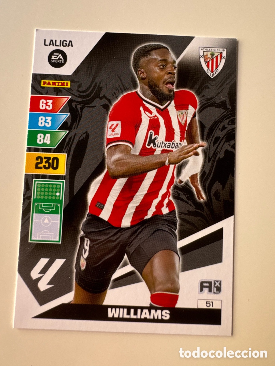 Cromos de F&uacute;tbol: PANINI ADRENALYN XL La Liga 2023 2024 23 24 I&ntilde;aki Williams Athletic Club N&ordm;51