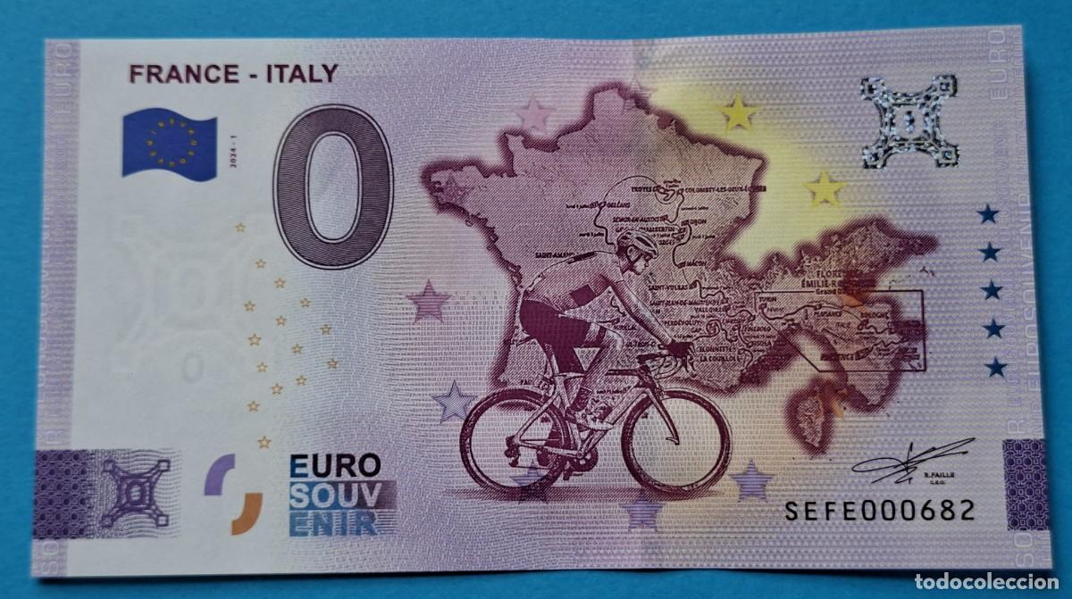 Cromos de F&uacute;tbol: BILLETE 0 Euro Souvenir Italia: SEEF 2024-1 FRANCE - ITALY - Tour France 2024