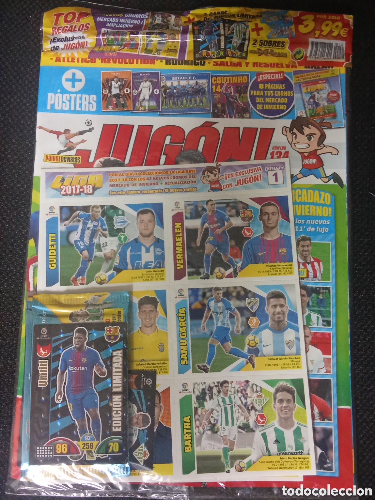 Cromos de F&uacute;tbol: REVISTA JUGON 134 MERCADO INVIERNO LIGA ESTE 17 18