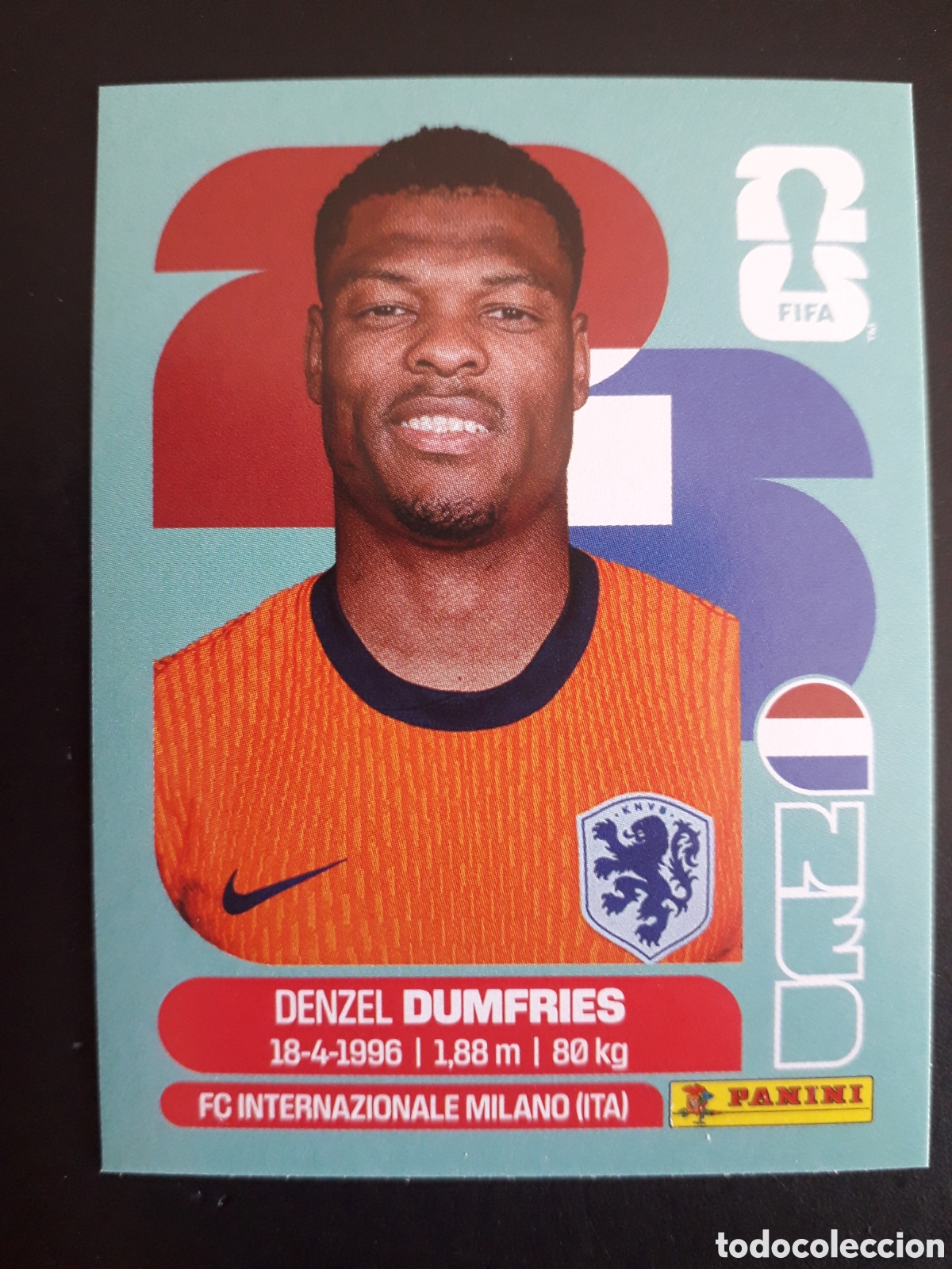 Fu&szlig;ball-Sticker: DUMFRIES HOLANDA/PA&Iacute;SES BAJOS NED 6 MUNDIAL F&Uacute;TBOL 2026 FIFA WORLD CUP PANINI PEDIDO M&Iacute;NIMO 3&euro;