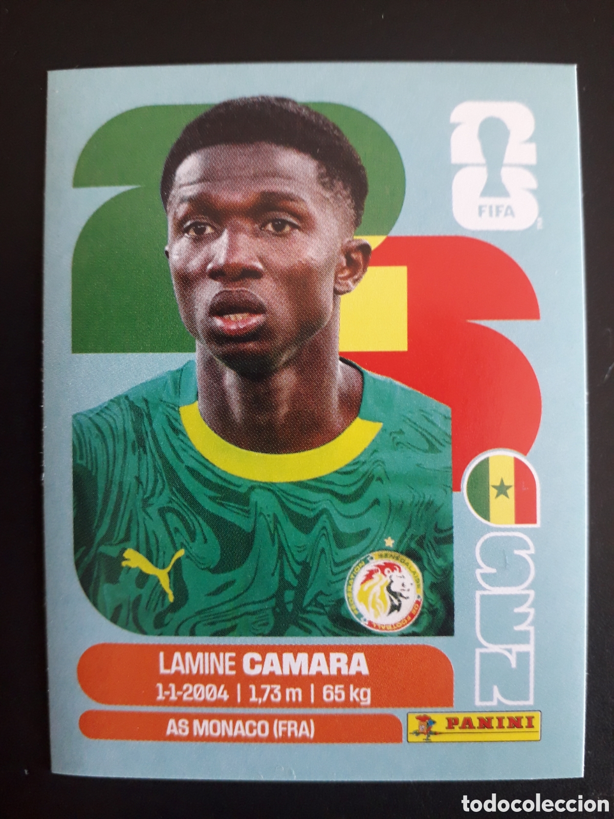 Fu&szlig;ball-Sticker: CAMARA SENEGAL SEN 14 MUNDIAL F&Uacute;TBOL 2026 FIFA WORLD CUP PANINI SIN PEGAR PEDIDO M&Iacute;NIMO 3&euro;