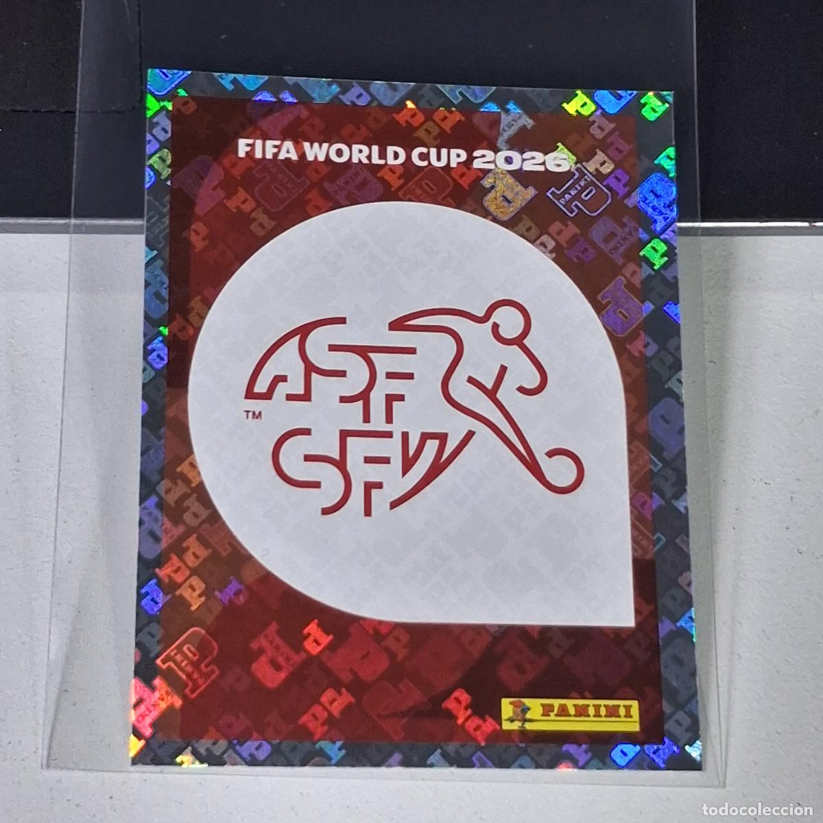 Cartes &agrave; collectionner de Football: A40 SUI 1 SUI1 ESCUDO LOGO BADGE SWITZERLAND SUIZA MUNDIAL FIFA WORLD CUP 2026 STICKER PANINI