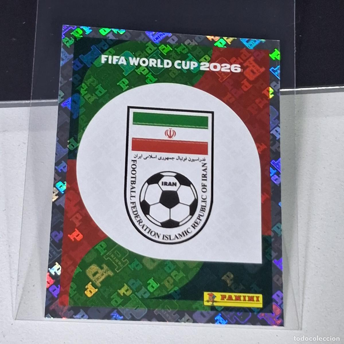Cromos de F&uacute;tbol: A40 IRN 1 IRN1 ESCUDO LOGO BADGE IRAN IRAO MUNDIAL FIFA WORLD CUP 2026 STICKER PANINI