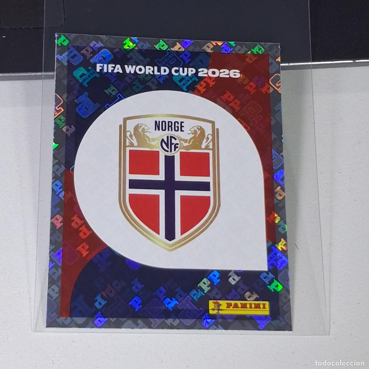 Cromos de F&uacute;tbol: A40 NOR 1 NOR1 ESCUDO BADGE LOGO NORWAY NORUEGA MUNDIAL FIFA WORLD CUP 2026 STICKER PANINI