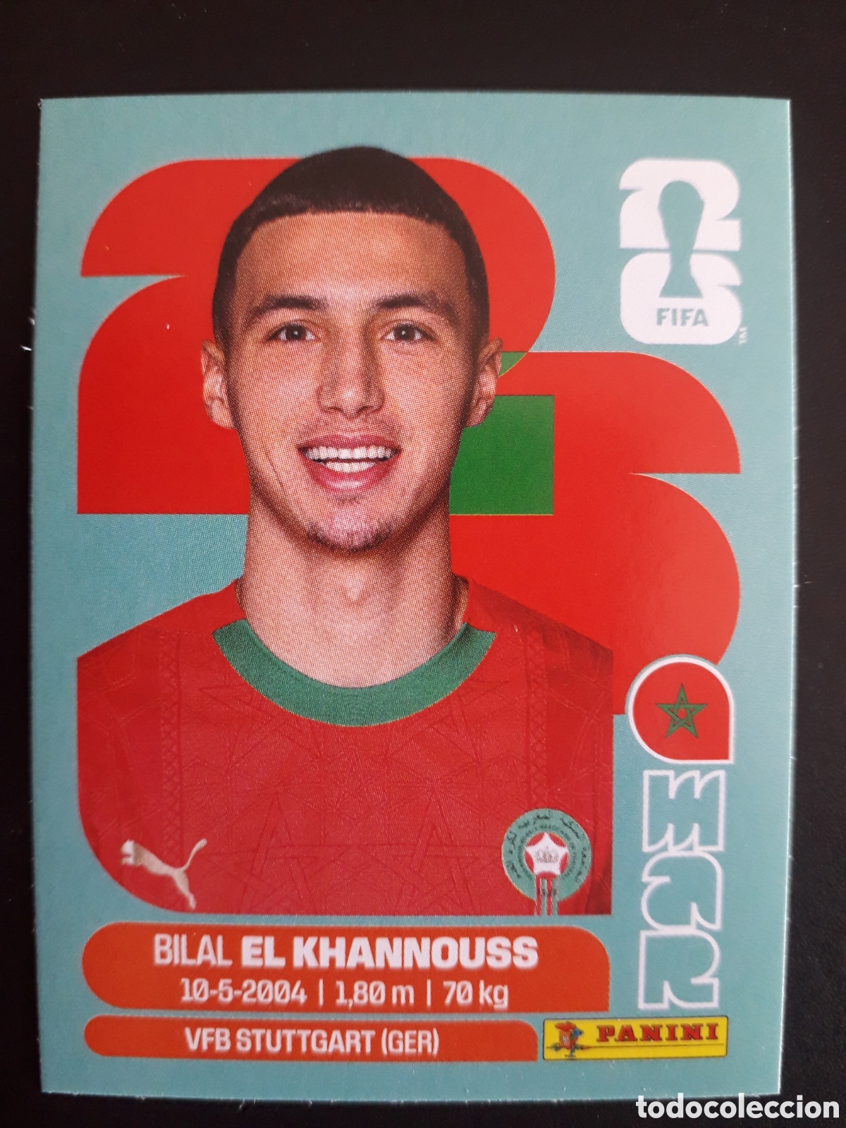 Cromos de F&uacute;tbol: EL KHANNOUSS MARRUECOS MAR 14 MUNDIAL F&Uacute;TBOL 2026 FIFA WORLD CUP PANINI SIN PEGAR PEDIDO M&Iacute;NIMO 3&euro;.