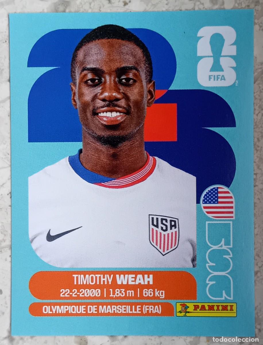 Cromos de F&uacute;tbol: Figurina Panini 2026 Cromo World Cup Usa Mundial 2026 Timothy Weah USA n USA 12