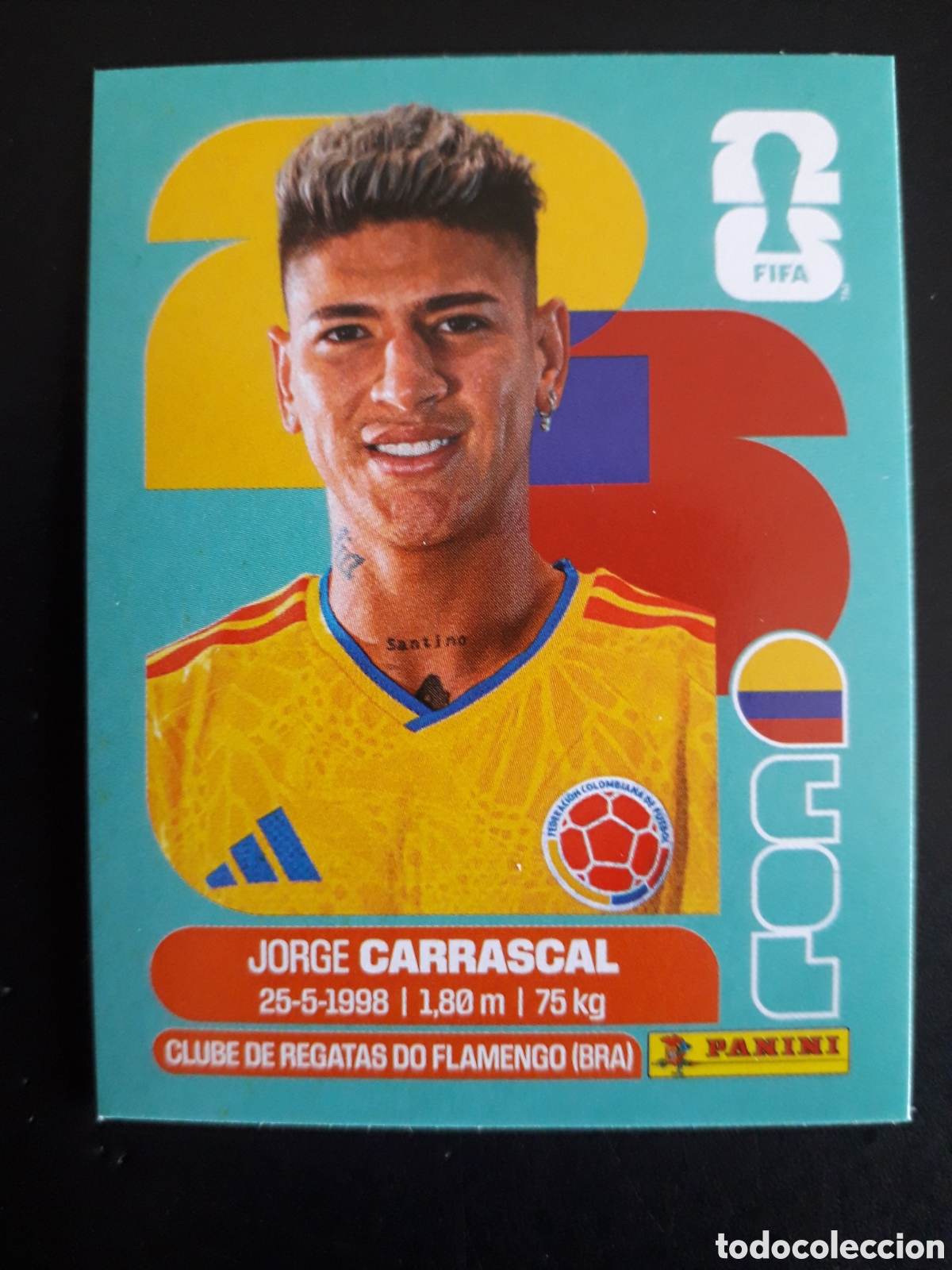 Cromos de F&uacute;tbol: CARRASCAL COLOMBIA COL 16 MUNDIAL F&Uacute;TBOL 2026 FIFA WORLD CUP PANINI SIN PEGAR PEDIDO M&Iacute;NIMO 3&euro;