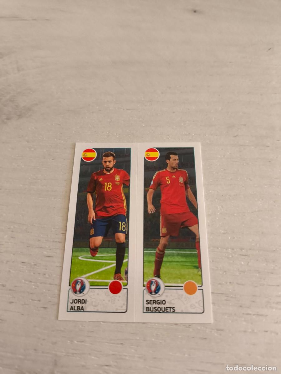 Cromos de F&uacute;tbol: 376 Jordi Alba / Sergio Busquets ESPA&Ntilde;A PANINI EUROCOPA EURO FRANCIA 2016 NO LIGA ESTE