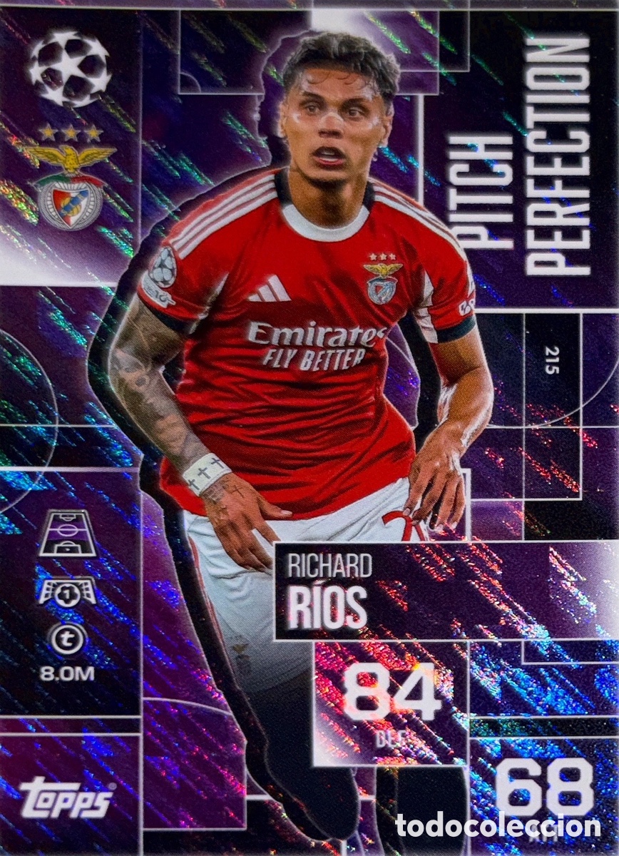 Fu&szlig;ball-Sticker: 215. Richard R&iacute;os - SL Benfica - (Pitch Perfection) MATCH ATTAX EXTRA CHAMPIONS LEAGUE 2025/26