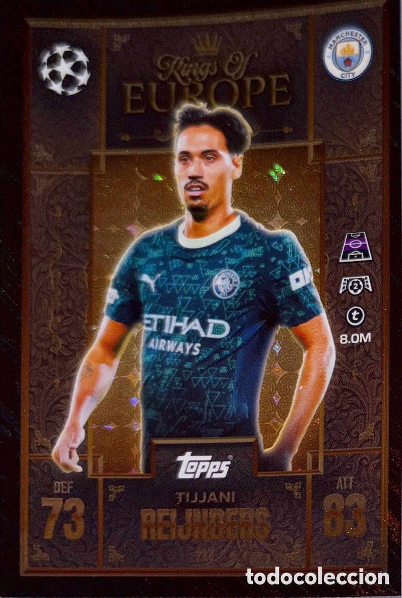 Fu&szlig;ball-Sticker: 228. Tijjani Reijnders -Manchester City (Kings of Europe) MATCH ATTAX EXTRA CHAMPIONS LEAGUE 2025/26