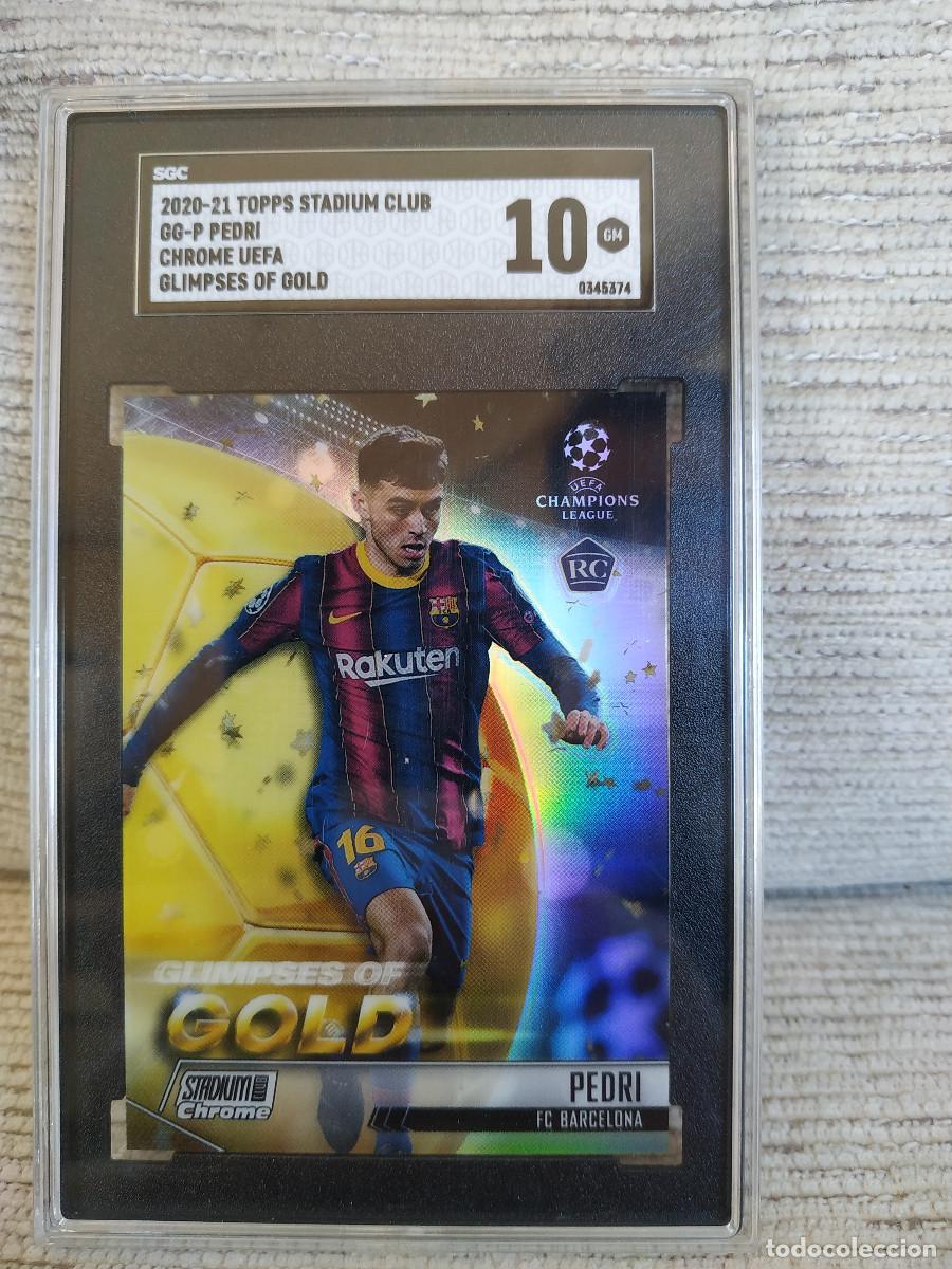 Cromos de F&uacute;tbol: Pedri. Bacelona. Rookie Card. Glimpses of Gold. Graded SGC 10
