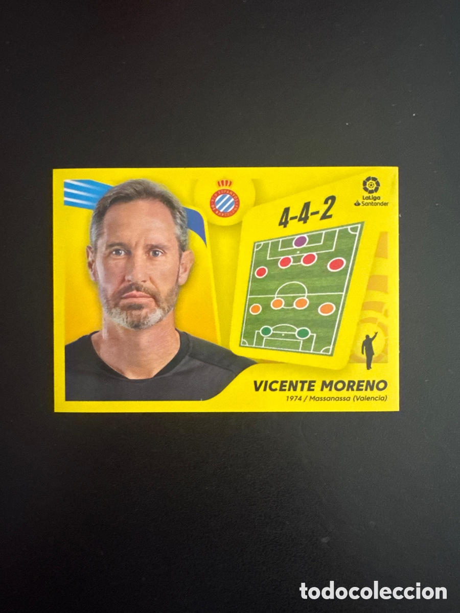 Fu&szlig;ball-Sticker: VICENTE MORENO ENTRENADOR ESPA&Ntilde;OL N&Uacute;MERO 2,LIGA ESTE 2021 2022