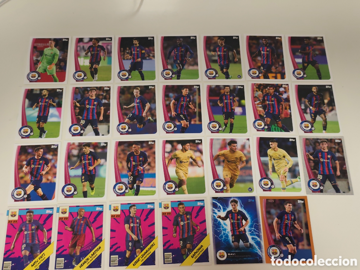 Cromos de F&uacute;tbol: 27 CARDS FC BARCELONA TOPPS TEMPORADA 2022/23