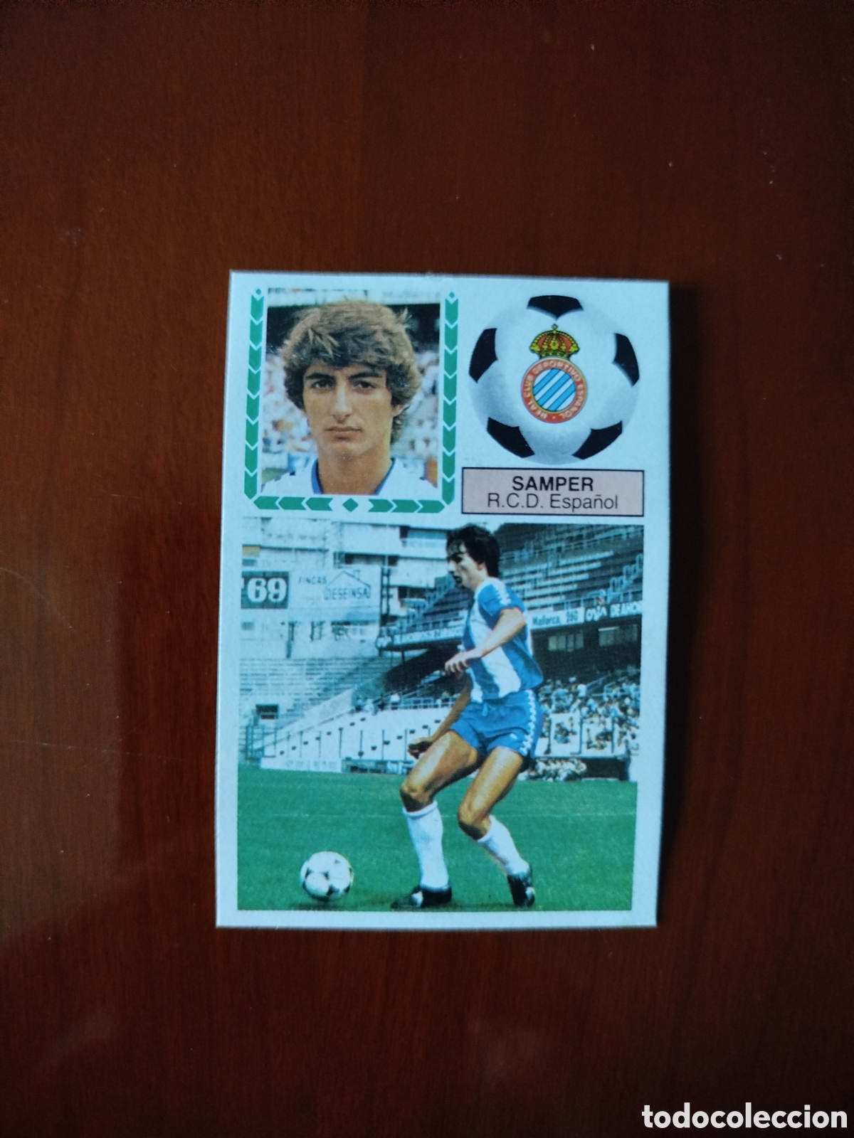 Figurine di Calcio: Liga Este 1983/84.R.C.D.Espa&ntilde;ol.Samper (FICHAJE N&deg;26.RECUPERADO).