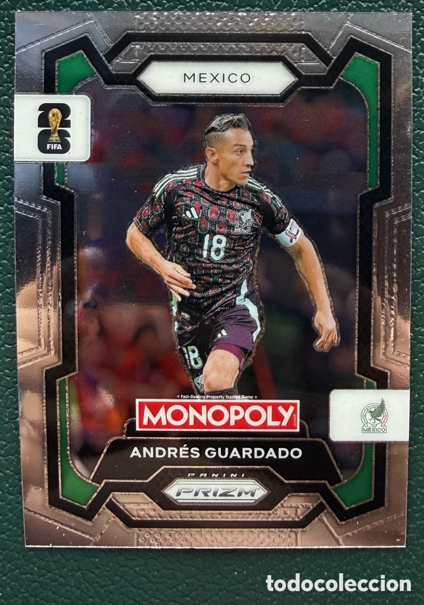 Cartes &agrave; collectionner de Football: 55 ANDRES GUARDADO MEXICO FICHAS ALBUM PANINI FIFA WORLD CUP MUNDIAL 2026 MONOPOLY PRIZM