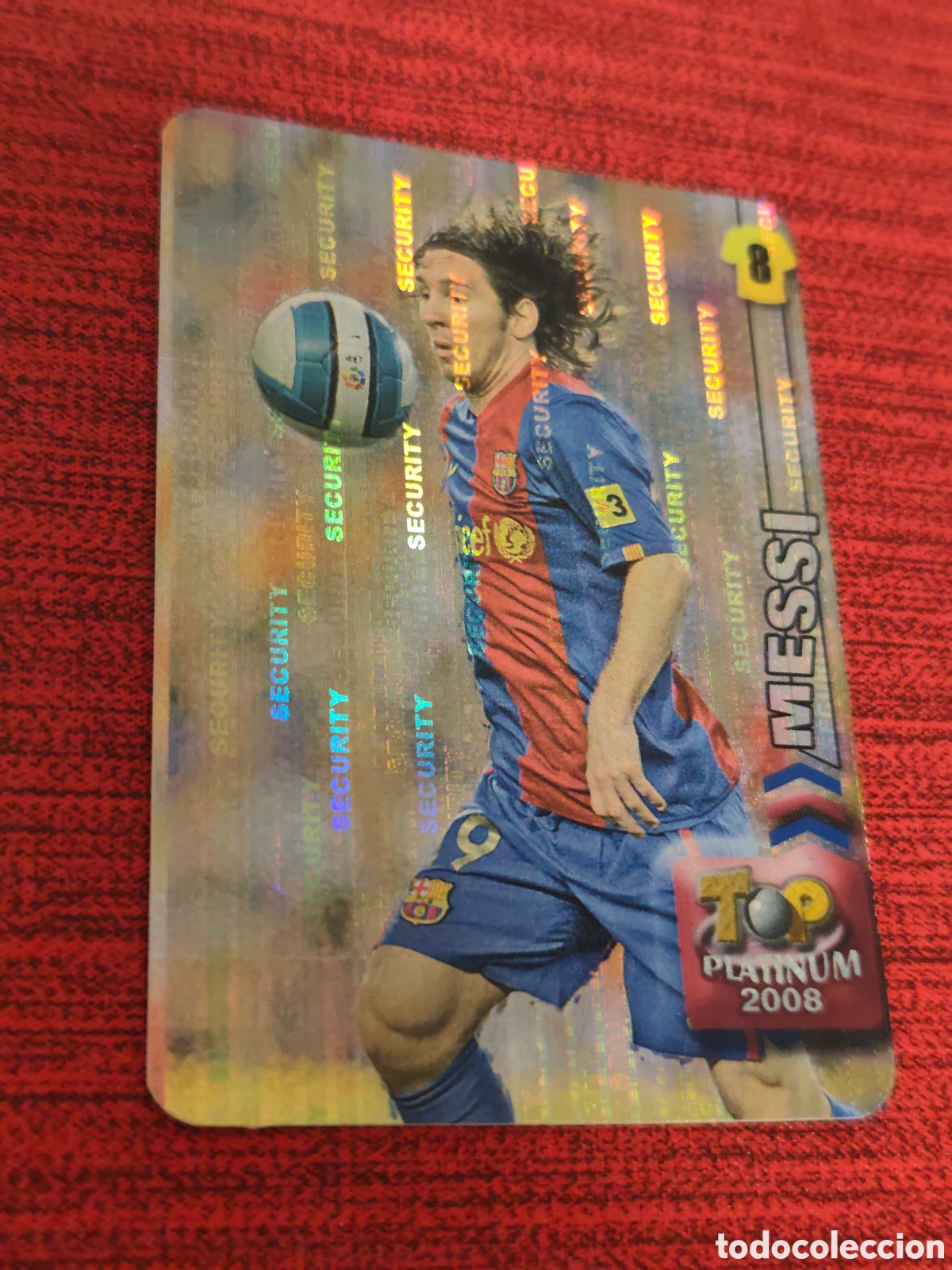 Cromos de F&uacute;tbol: 758 MESSI FC BARCELONA SECURITY VERTICAL MUNDICROMO TOP PLATINUM 2007 2008