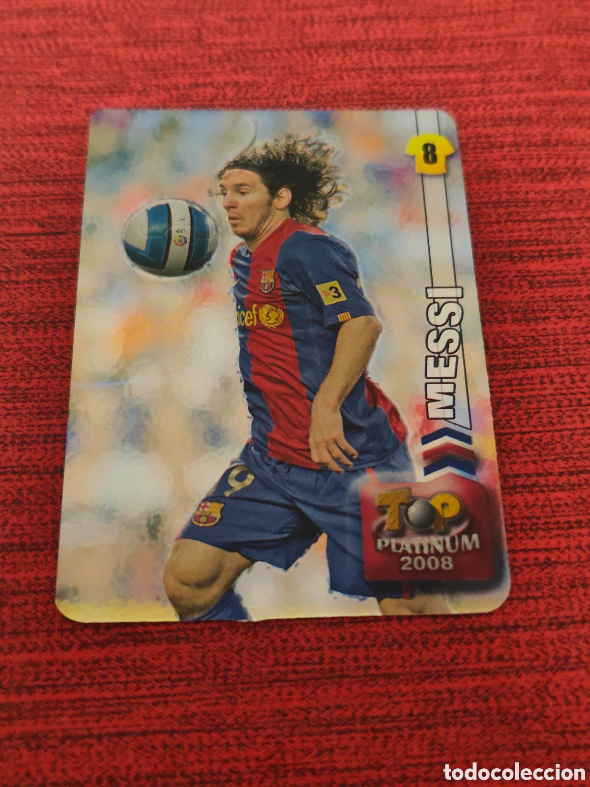 Cromos de F&uacute;tbol: 758 MESSI FC BARCELONA BRILLO LISO PUNTAS REDONDAS MUNDICROMO TOP PLATINUM 2007 2008