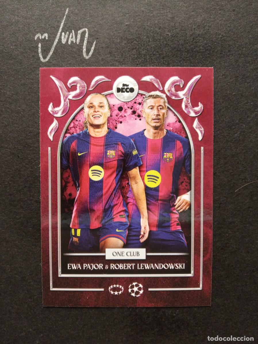 Football Stickers: ONE CLUB EWA PAJOR & LEWANDOWSKI BARCELONA WOMEN ⚽ TOPPS &reg; DECO UCC UEFA CLUB 2025 2026 25 26 NUEVO