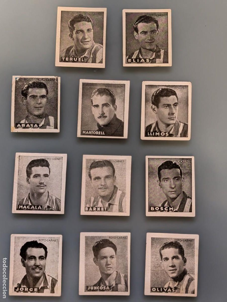 Cromos de F&uacute;tbol: DIFICIL LOTE COMPLETO 11 CROMOS RCD ESPA&Ntilde;OL BARCELONA LIGA 1942 1943 42/43 LIBRETA DEPORTIVA FUTBOL