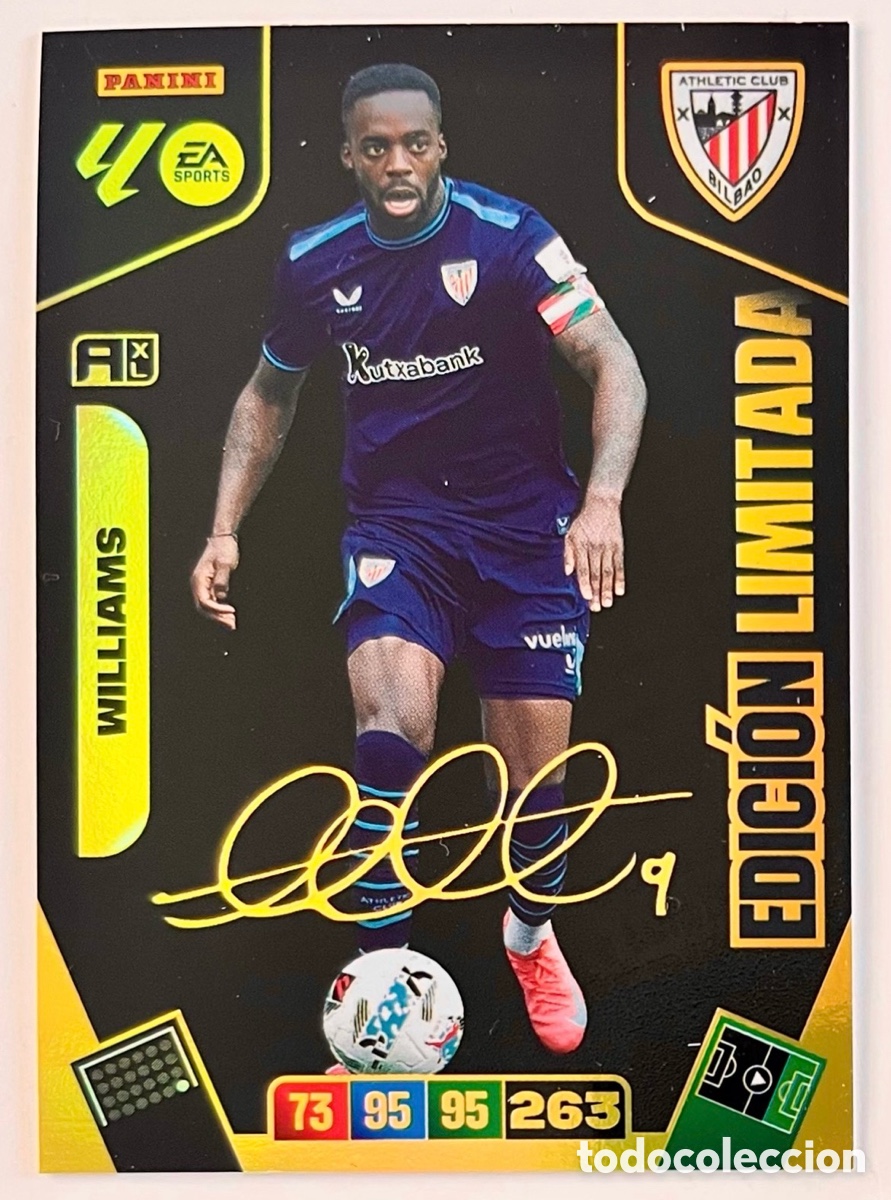 Cromos de F&uacute;tbol: I&Ntilde;AKI WILLIAMS FIRMADA EDICI&Oacute;N LIMITADA PREMIUM ADRENALYN 25 26 2025 2026